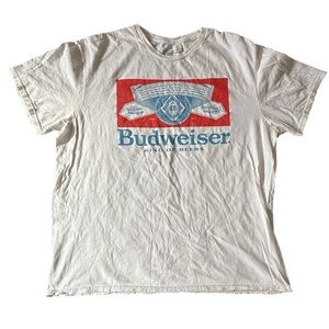 Budweiser White and Red Short Sleeve Tee